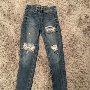 American Eagle ripped high rise skinny jeans